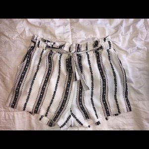 Striped high waisted shorts size Large